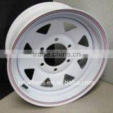 White Eight Spoke Steel Wheel Rims of 13 Inch for Trailer