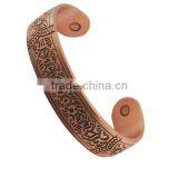 XHT Big Engraved Magnetic Brass Bangle Wholesale thumbnail-2