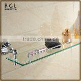 Understated Design High Quality Zinc Alloy Burnished Chrome Bathroom Accessories Wall Mounted Glass Shelf thumbnail-2
