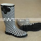 Cheap Womens Stripe Rubber Rain Boots