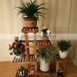 OEM Custom Wooden Commercial Plant Flower Pot Rack for Home and Garden thumbnail-4
