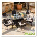 Audu Seaford 6 Seat Oval Set With Brown thumbnail-1