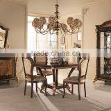 Italian Palace Style Gold Plated Square Dining Table With Fabric Side Chairs/Side Board And Mirror(MOQ=1 SET) thumbnail-1