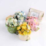 Cup Shape Ceramic Flower Pot With Silk Chrysanthemum Small Artificial Potted for Home Table Decorative thumbnail-3