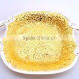 Return Gift Wholesale Price Beautiful Wedding Gift Gold and Silver Plated Brass Tray thumbnail-1
