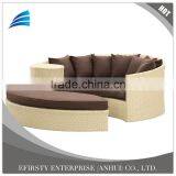 Outdoor Wicker Patio Daybed With Ottoman and Cushions thumbnail-1