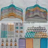 100PCS Flocked Hangers & Accessories Set thumbnail-1