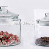 Round Big Glass Storage Jar With Glass Lid thumbnail-1