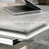 Customized Silver Luxury Stainless Steel Marble Top Dining Table Set for 6 People thumbnail-2