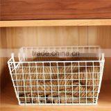 Metal wire storage basket with open design