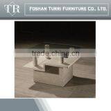 Modern Marble Glass Top Corner Coffee Table thumbnail-1