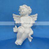 Plain White Ceramic Angel Figurine thumbnail-1