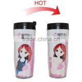 2017 HOT SELLING Travelling Plastic Mug With Lid And Straw thumbnail-3