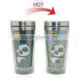 Two Layer Travel Mug Color Changing Mug Stainless Steel thumbnail-1