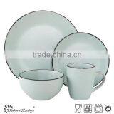 Ceramic Matt Glaze Sesame Dot Solid Color Breakfast Dinnerware Set thumbnail-3