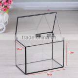 Garden Decoration Geometric Glass Terrarium / Cube / Handmade Glass Plant Flower Pot for Indoor Garden thumbnail-3