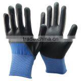 NMSAFETY 2016 China Manufacturer Micro Foam Nitrile Glove Coated 15G Nylon Glove thumbnail-1
