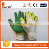 DDsafety 2017 Knitted Gloves Cotton Gloves With Green Latex Glove Safety Gloves thumbnail-1