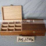 Custom Logo and Color 6 Compartment Solid Wooden Tea Box Accept OEM thumbnail-3