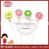 OEM Printing Sliced Assorted Fruits Flat Handmade Lollipop Hard Candy thumbnail-2