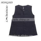 Fashion Baby Girls White & Navy Blue Ruffled Cotton Cutting Blouse Designs HST7741 thumbnail-4