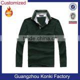 100% Cotton no Button Long Sleeve Polo Shirts for Men thumbnail-1