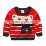 Latest Brand Kids Boy Pullover Cartoon Striped Cotton Sweater thumbnail-2