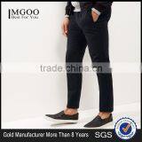 Custom 100% Black Straight Leg Smart Joggers Looser Fit Sweater Pants With Double Pocket Sides For Men Wholesale thumbnail-1