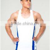 Blue Plain 100% Polyester Dry Fit Performance Training Vest With Mesh Panel Technical Sports Tank Top Blank Racerback Tank Top thumbnail-4
