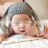 Ins Hot Imitate Animal Knitted Cap Design for Kids Baby Bunny Ears Hats Wholesale thumbnail-2