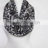 Elephant Pattern Chiffon Infinity Scarf, Circle Scarf, Long Scarf, Spring - Fall - Winter - Summer Fashion thumbnail-5