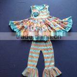 YJ-357 Persnicketay Remark Outfits Hot Blue Cake Ruffle Dresses 2016 Fall Girls Boutique Childrens Clothes thumbnail-1