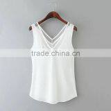 Cotton Crop Top Tank Top2014 New Arrive Women Different Size for Choice & Short Front Long Back Printed thumbnail-4