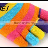 Creative Cute Cartoon Toe Socks Women Socks Cotton Candy Color Rainbow Stripe Socks thumbnail-3