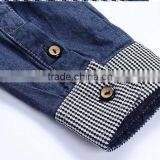 Discount Cotton Men Jeans Shirt Men Casual Shirt Slim Fit Long-Sleeves Denim Clothing thumbnail-3