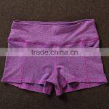 Women Color Contrast Waistband Skinny Sports Yoga Shorts With Two Side Pocket thumbnail-4