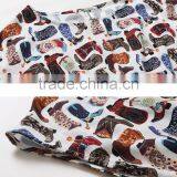 Wholesale Women Short Sleeve Digital Printed Elegant Slim Midi Dress Ladies Casual Chiffon Dresses thumbnail-5