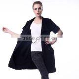 Spring Women's Casual Trench Coat Solid Long Sleeves Turn-down Collar Outerwear Open Stitch Thin Loose Coat thumbnail-3