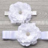 2 Pcs Set Laced Peony Flower Sash Belt Matching Headband For Kids thumbnail-5