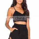 Adjustable Shoulder Straps Black Lace Crop Tops for Sexy Women thumbnail-2
