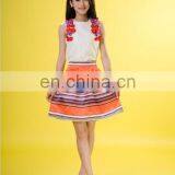 lady elegant strip skirt woman vintage flower dress 2014 summer new