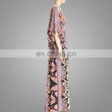 V Neck African Printed Chiffon Maxi Dress 2016 New Style Women Plus Size Dresses thumbnail-3