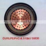 China Cable Manufacturer 11kv 50mm 70mm 95mm 185mm 630mm Xlpe Insulated Pvc Sheathed Power Cable Price thumbnail-6