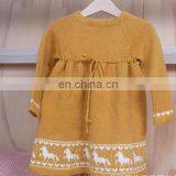 Long Sleeve Popular Design Red Knitted Dress Baby Girls Kids for Warm Winter thumbnail-2