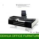Good-selling modern office desk black color wood desk A-2011 with metal leg