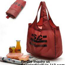 Grocery Tote Bags Foldable Into Attached Pouch, Waterproof Reusable Gift Bags, Washable, Durable And Lightweight thumbnail-2