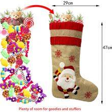 Christmas DecorationsSackcloth Embroidery Christmas Socks Gift BagChristmas Decoration Pendant thumbnail-2