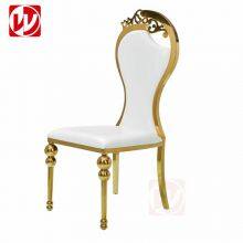Foshan Factory Price Cheap Banquet Wedding Chair Gold Stainless Steel Dining Chair thumbnail-3