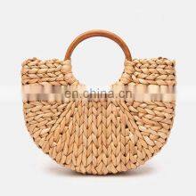 Mini Half Moon Straw Bag Water Hyacinth Crossbody Bag New Arrival Beach Bag Wholesale thumbnail-3