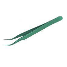 Green Stainless Steel Niezi Elbow Pointed False Eyelash Grafting Tool Assistant Tweezers Eyelash Planting thumbnail-3